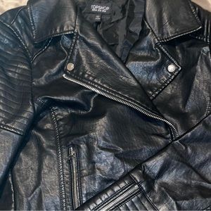 Topshop Faux Leather Moto Jacket